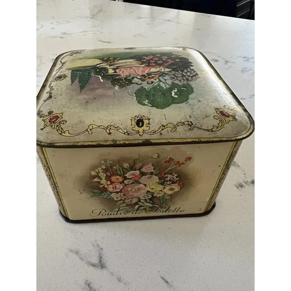 Vintage Tin Lander New York Poudre de Toilette Powder Box - Picture 4 of 7